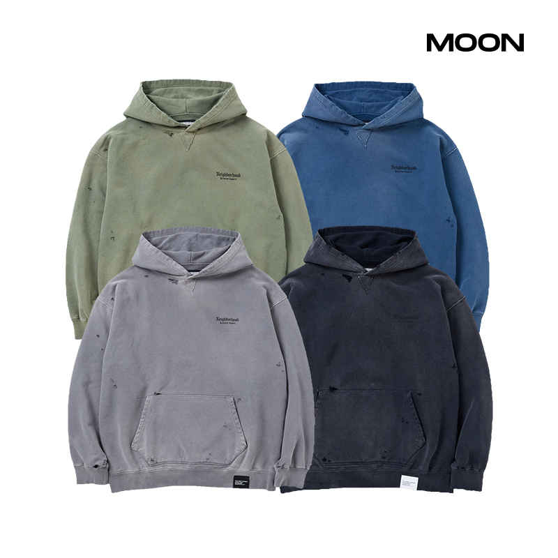 破坏NEIGHBORHOOD套头帽衫做旧