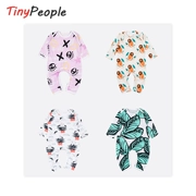 Tinypeople sản phẩm mới quần áo cotton cho bé mùa xuân và mùa thu em bé gió kết nối cơ thể lưới màu đỏ mặt trời sneaker - Áo liền quần