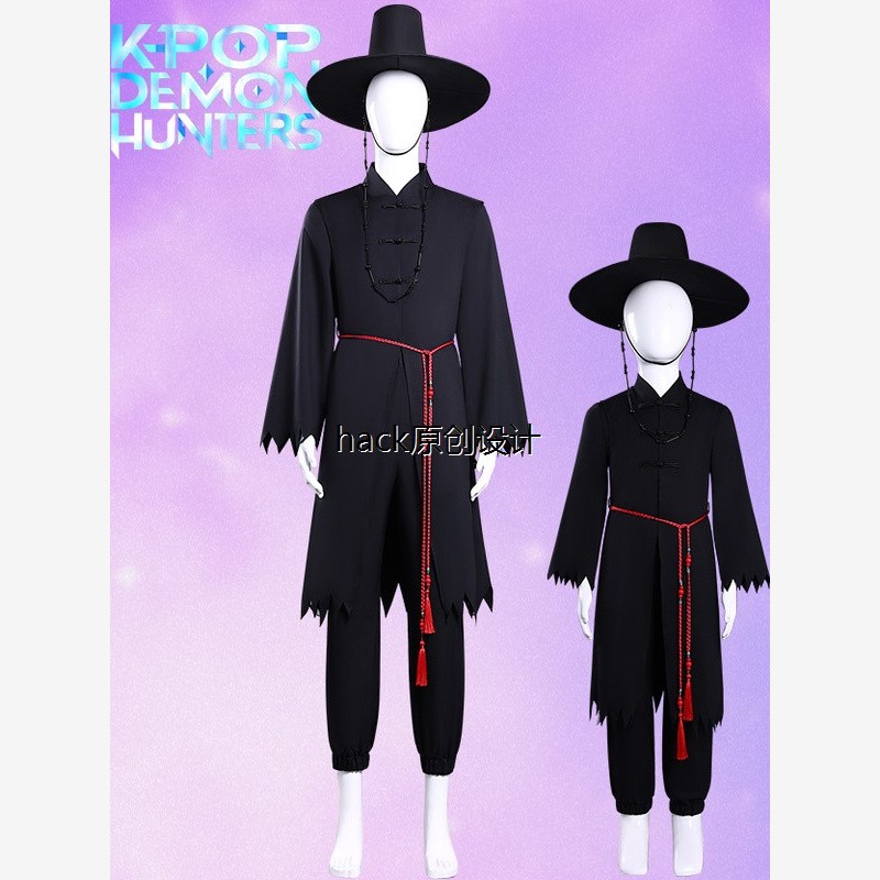 Kpop猎魔女团cos服恶魔男团秦宇沙加男孩韩流电影cosplay服装儿童