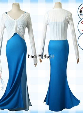 源信神和Cos套装游戏动漫Cosplay套装连衣裙吊带长裙针织开衫女装