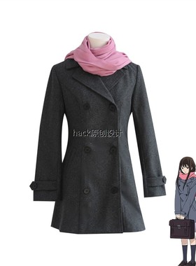 野良神cos服 一岐日和cos冬装毛呢外套cosplay二次元动漫服装全套