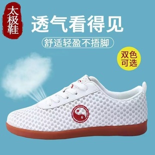 陈家沟太极鞋大网眼男牛筋底镂空太极拳练功鞋女透气武术运动网鞋