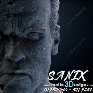 终结者 胸像 3D打印模型STL手办非实物 228