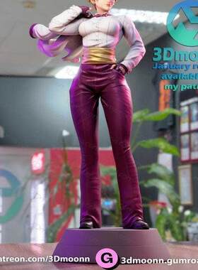 拳皇 KOF King琼 3D打印模型 STL非实物非实物  005