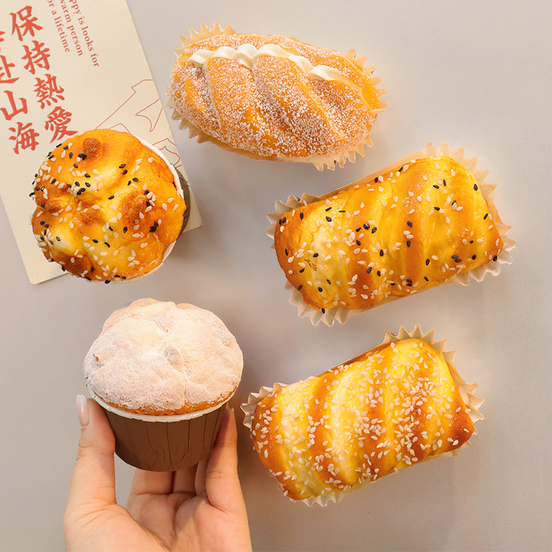 创意立体仿真蛋糕冰箱贴磁铁仿真回弹面包食物磁性贴吸铁装饰摆件