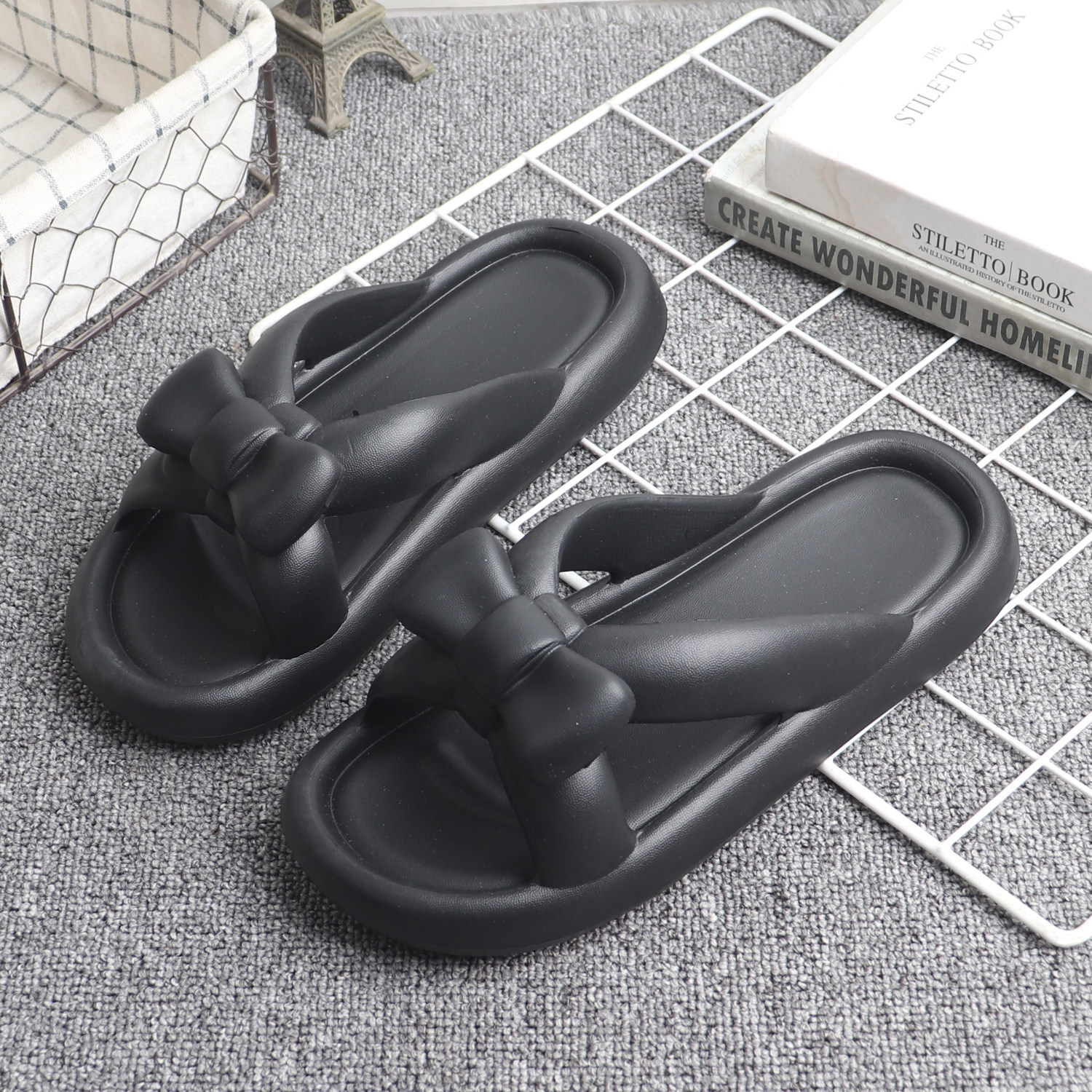 蝴蝶结凉拖鞋女夏季外穿平底百搭防滑休闲小香风海边沙滩EVA拖鞋,女鞋,一字拖,淘宝优惠券,粉丝福利购,淘宝优惠卷