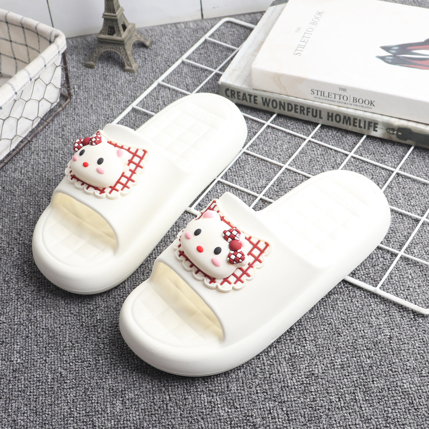 甜美卡通小猫一字拖少女心厚底休闲外穿踩屎感EVA防滑凉拖鞋夏季,女鞋,一字拖,淘宝优惠券,粉丝福利购,淘宝优惠卷
