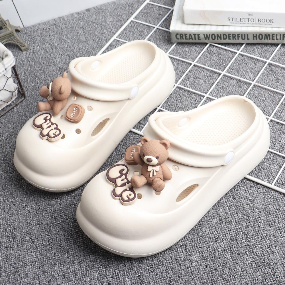 滑踩屎感增高7CM厚底高跟洞洞鞋