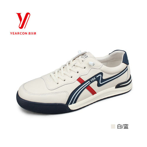 意尔康时尚真皮松紧带休闲运动鞋