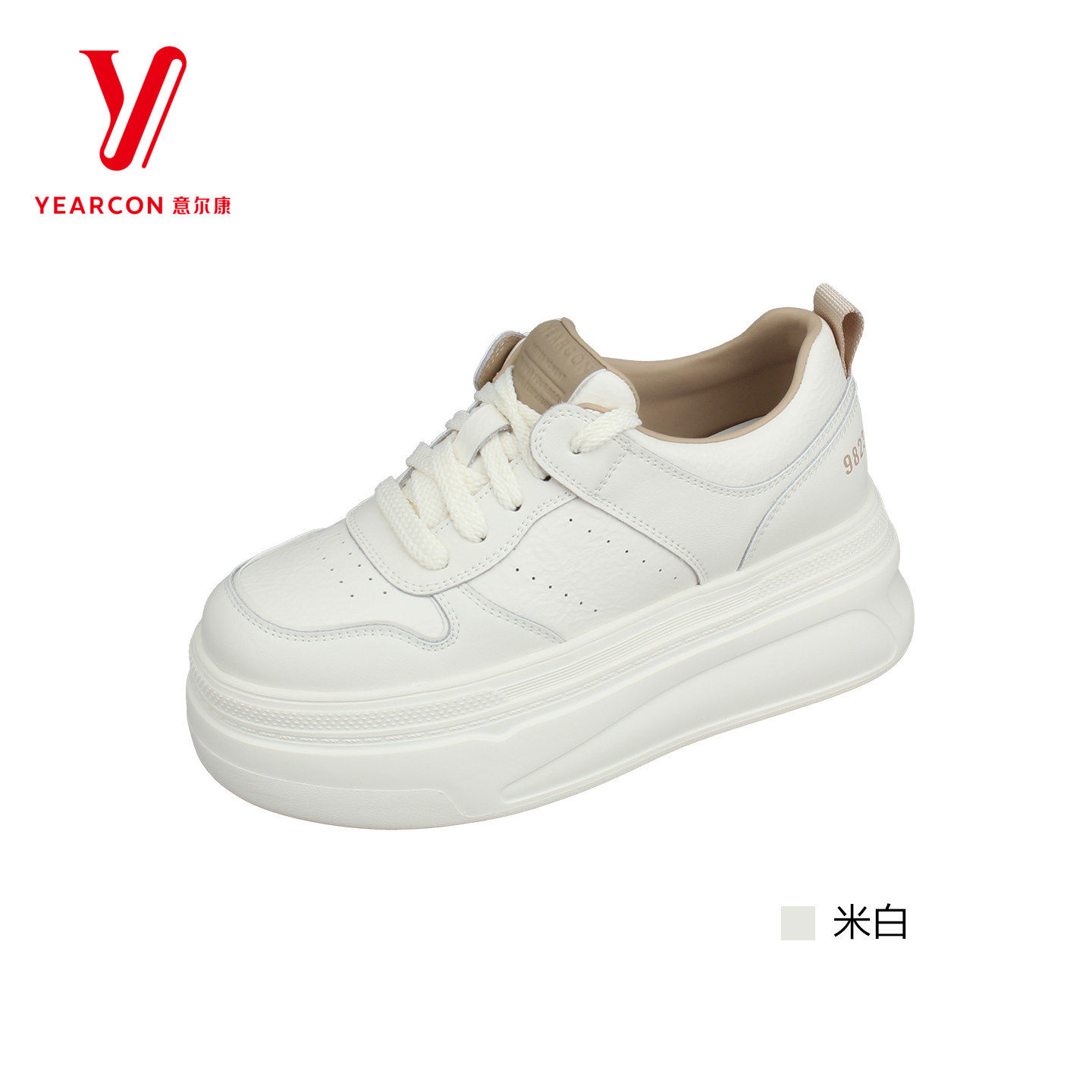 意尔康春季女增高小白板鞋百搭