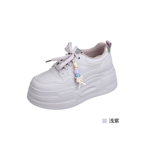 意尔康女厚底增高百搭小白板鞋