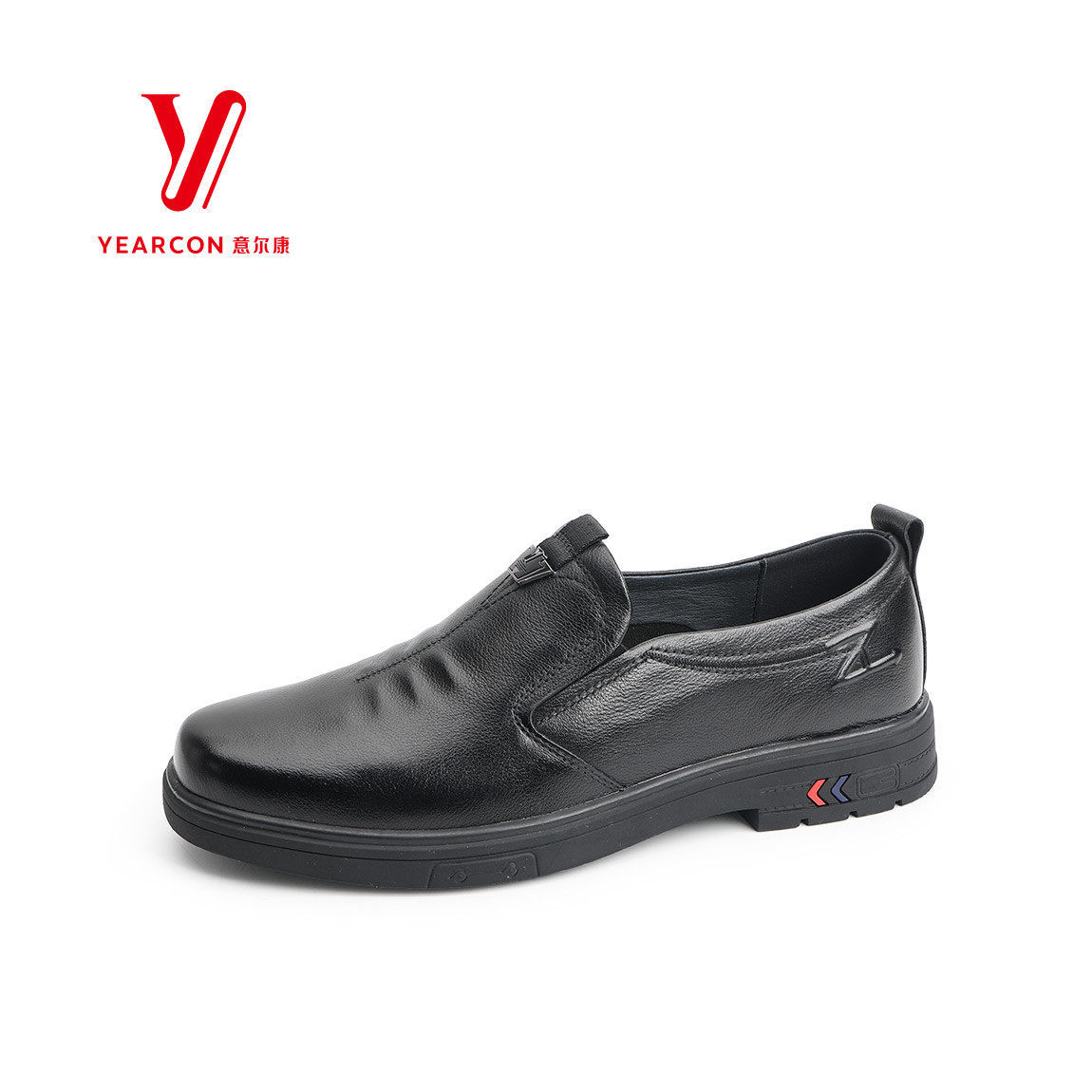意尔康真皮一脚蹬软底休闲皮鞋