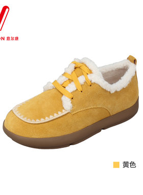 意尔康女鞋2025冬季新款时尚加绒休闲鞋女厚底棉鞋女雪地靴31280M