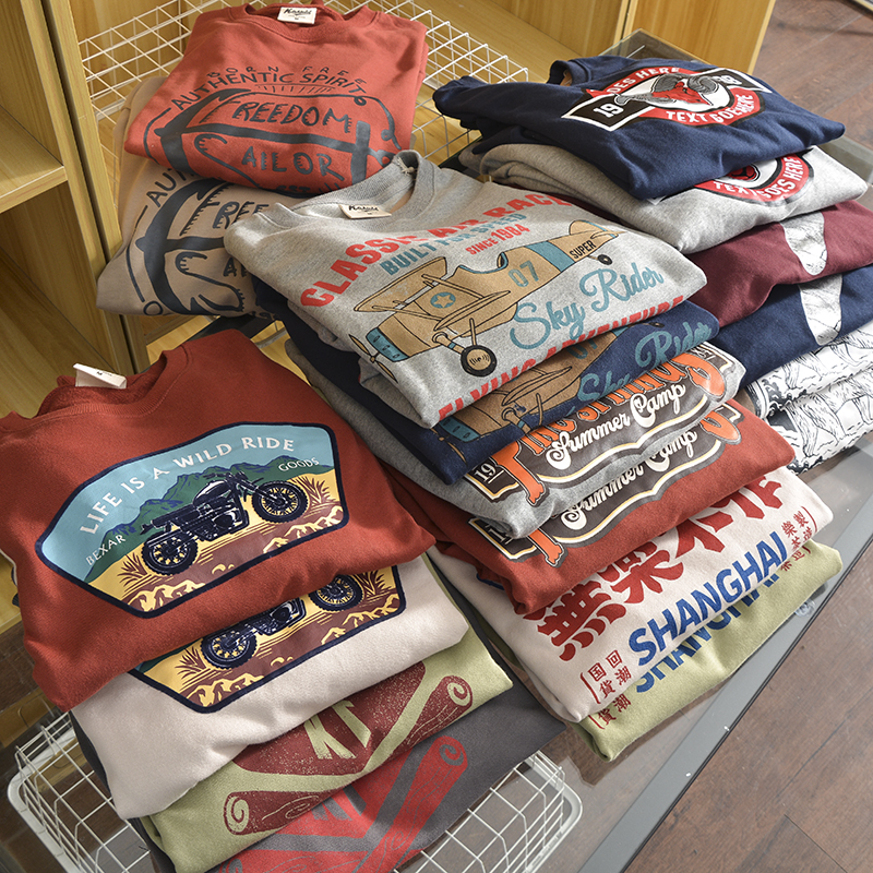 趣味印花全棉水洗毛圈卫衣套头