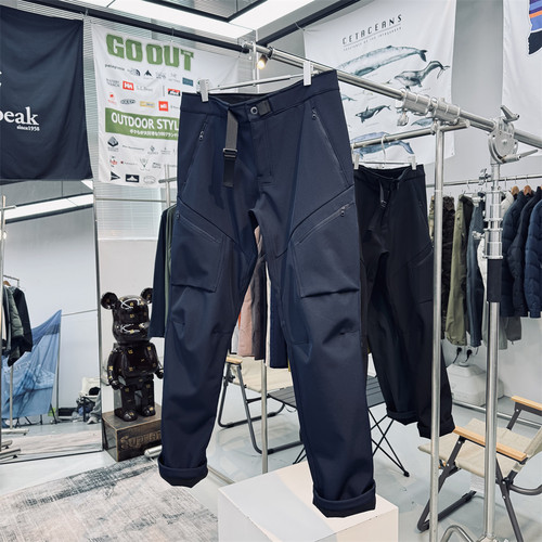 袅平替户外防泼水加绒加厚软壳裤