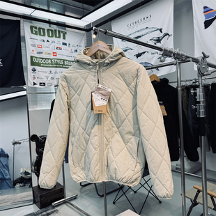 岛国单复古绗缝工艺桑蚕丝填充男女通用户外山系防风保暖连帽棉衣