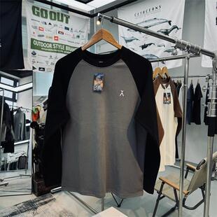 圆领内搭抓绒衣 大弹力长袖 科技自发热双面德绒撞色插肩袖 男女同款