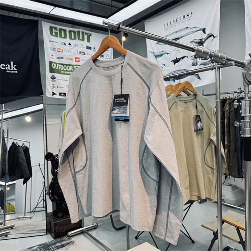 撞色明线户外山系柔感速干T恤