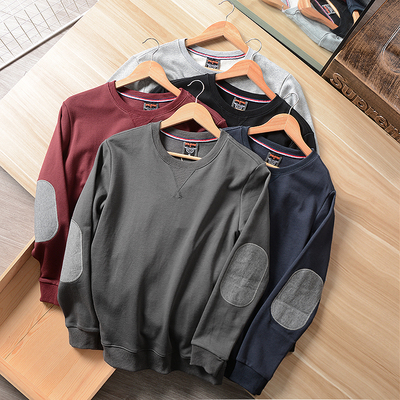 厚实重磅水洗手肘卫衣针织套头衫