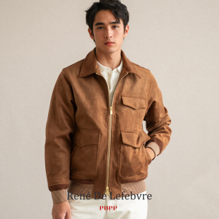 PUPP普普春秋季豺狼的日子同款英式复古硬汉男士防风麂皮绒外套