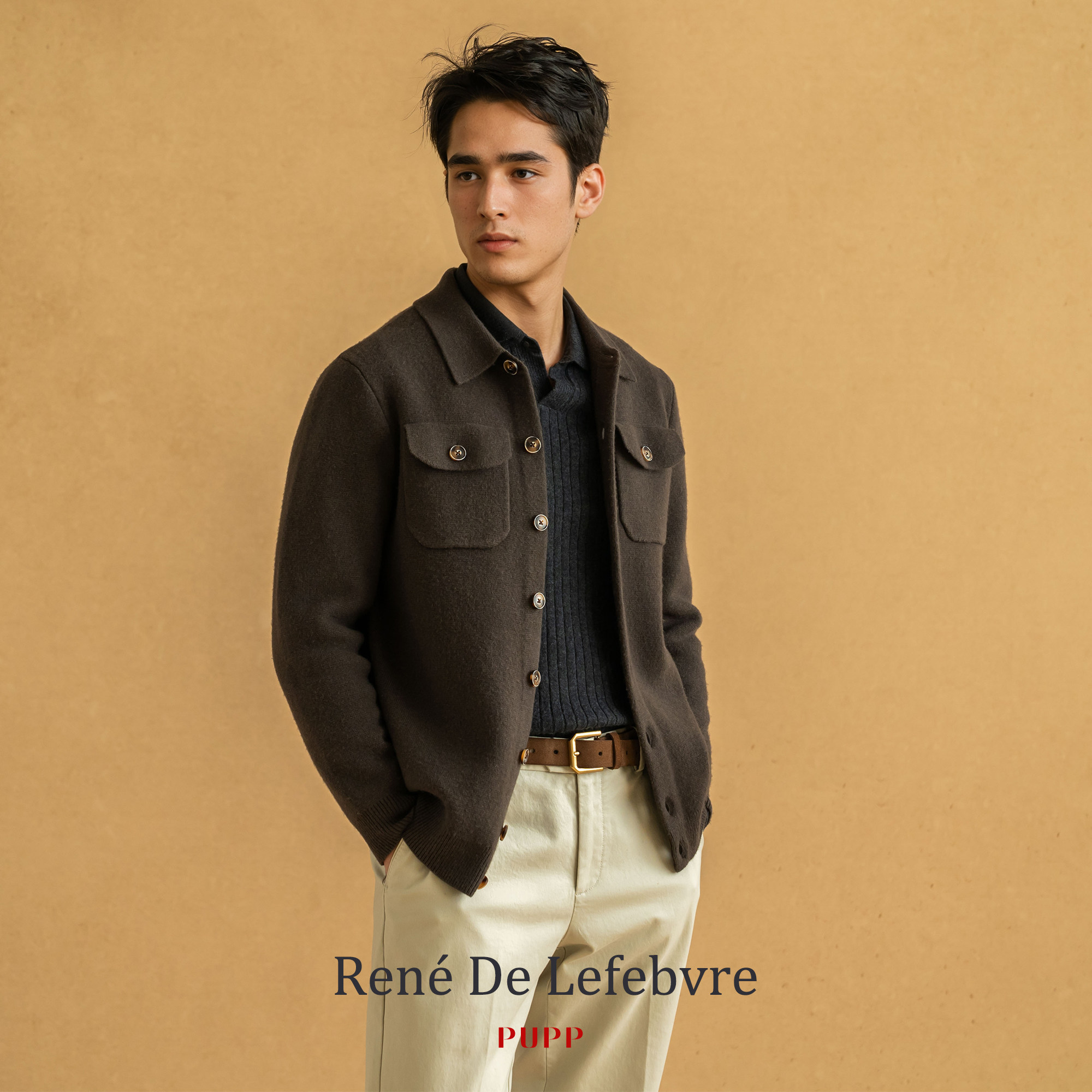 PUPP春秋款长袖休闲羊毛简约加厚对襟衬衫版型男士针织开衫毛衣,男装,针织衫/毛衣,淘宝优惠券,粉丝福利购,淘宝优惠卷