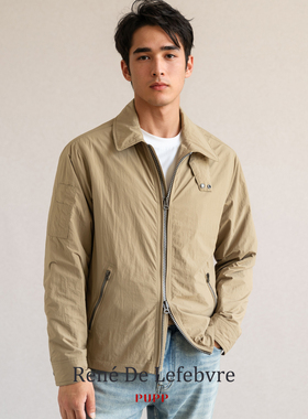 PUPP春秋季男士休闲商务翻领经典尼龙夹克工装防风拉链外套非RL
