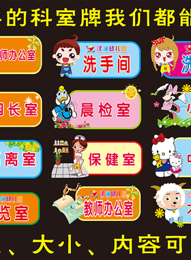 幼儿园培训班卡通教室提示牌定制