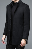 M2289钱塘2020-3冬男士羽绒内胆羊毛呢水貂领大衣商务休闲P580，男装毛呢大衣，钱塘207-3