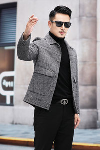 M81813钱塘2020-3秋冬双面尼男士男士商务夹克毛呢外套P255图片