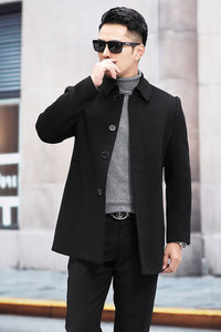 M8808钱塘2020-3秋冬双面尼男士帅气男士商务中长款大衣外套P340