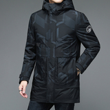 V1011钱塘2020-3冬季男士中长款羽绒服90白鸭绒外套保暖冬季P290，男装羽绒服，钱塘207-3