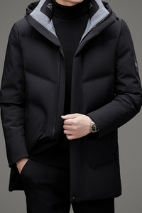 V1077钱塘2020-3冬季跑量男士休闲羽绒服连帽灰鸭绒保暖冬季P290