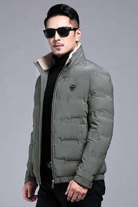 B8216钱塘2020-3冬季翻领男士羽绒服90白鸭绒中年领子可脱卸P255图片
