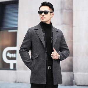 M88166钱塘2020-3秋冬双面尼羽绒内胆男士男士商务毛呢外套P315,男装毛呢大衣,钱塘207-3