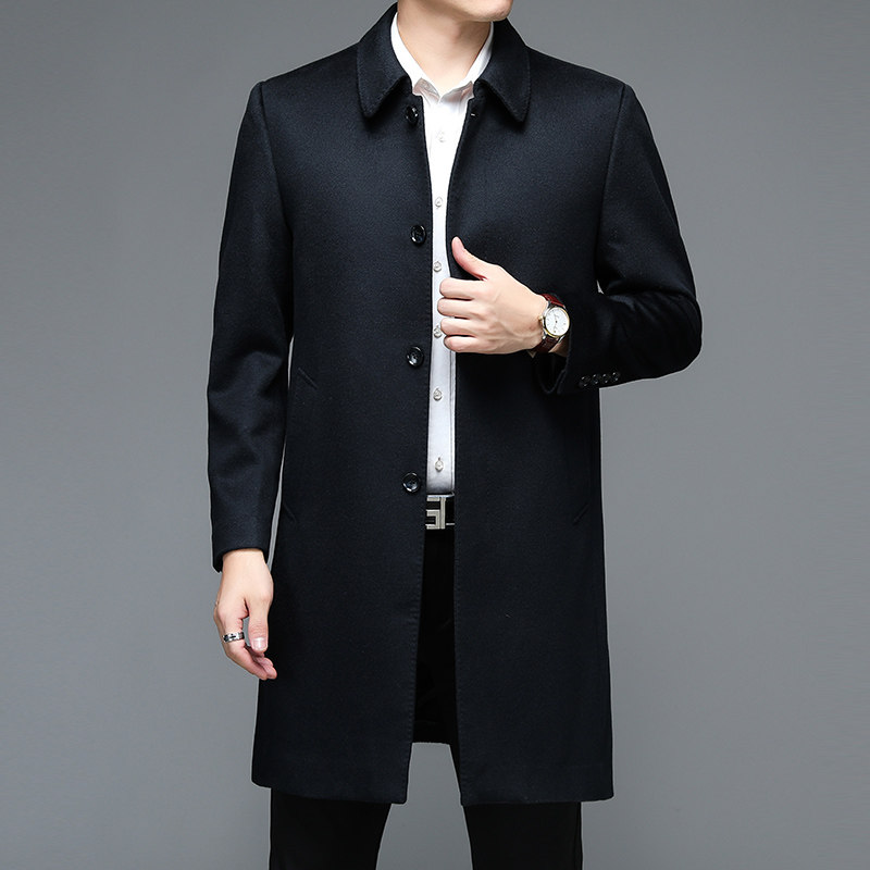 M85705钱塘2020-3冬男士双面呢大衣长款外套装商务精品休闲P410图片