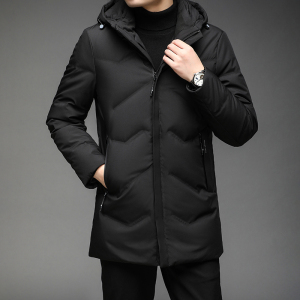 B20728钱塘2020-3冬季连帽可脱卸男士羽绒服中长款休闲外套P205图片