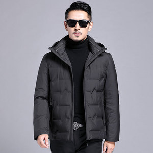 B2119钱塘2020-3冬季男士羽绒服90灰鸭绒加厚连帽休闲外穿P235,适合矮个子初中生冬季穿搭图片