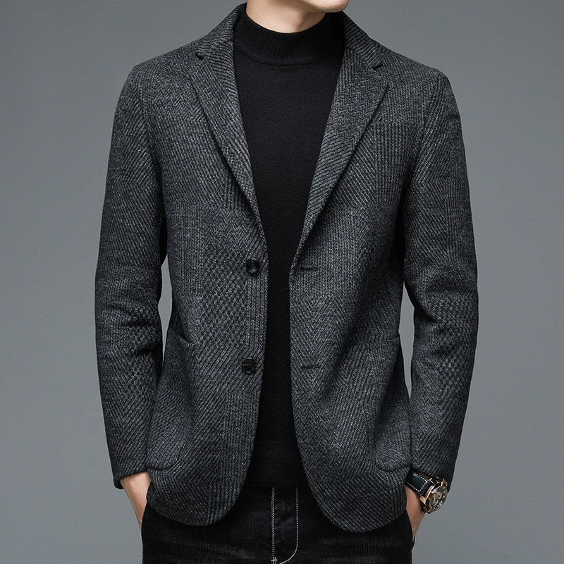 M2283钱塘2020-3冬男士羊毛呢西装商务精品休闲加厚P320，男装毛呢大衣，钱塘207-3