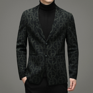 V9036钱塘2020-3春季男士潮牌精品新款印花西装长期款稳定P185图片