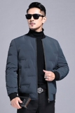 B8229钱塘2020-3冬季立领男士羽绒服90白鸭绒中年商务休闲P235，男装羽绒服，钱塘207-3
