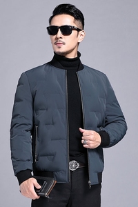 B8229钱塘2020-3冬季立领男士羽绒服90白鸭绒中年商务休闲P235图片