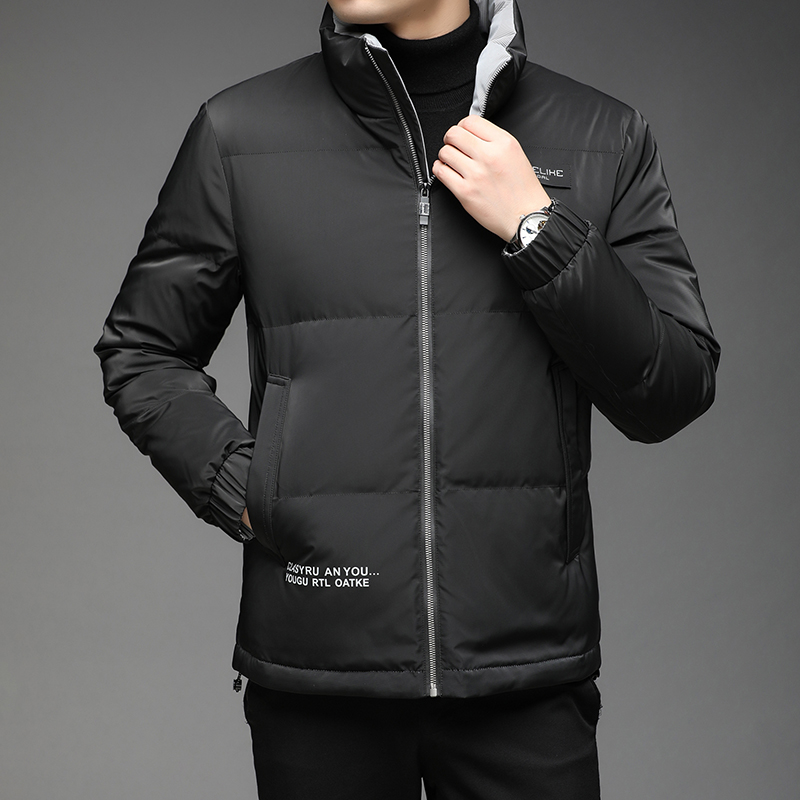 B2106钱塘2020-3冬季纯色男士羽绒服90白鸭绒立领休闲纯色P265，男装羽绒服，钱塘207-3