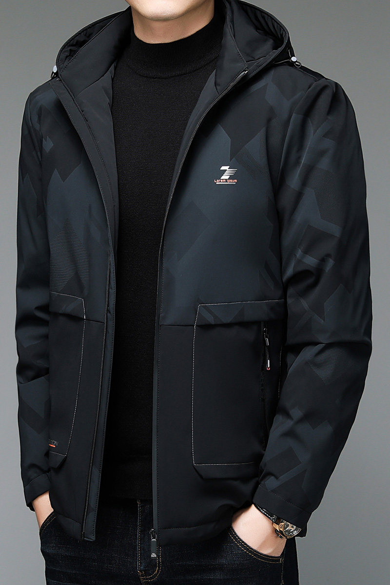 V1306钱塘2020-3冬季男士休闲连帽羽绒服鸭绒保暖冬季P220,男装羽绒服,钱塘207-3