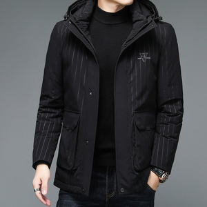 V1287钱塘2020-3冬季羽绒服90白鸭绒连帽男士商务休闲外套P295图片
