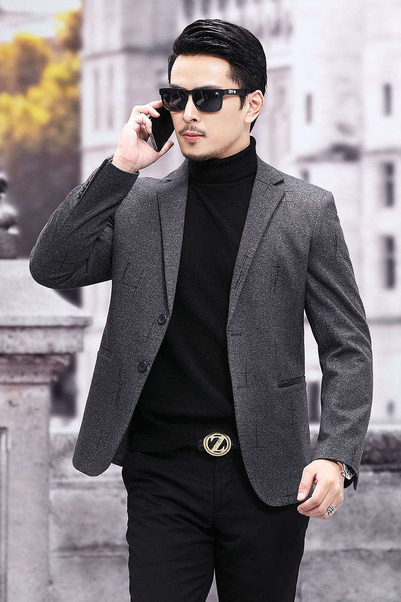 M3317钱塘2020-3秋冬男士帅气男士休闲西服外套修身小西装P145,男装西服,钱塘207-3