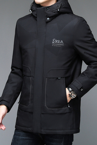 V1305钱塘2020-3冬季男士休闲连帽内胆脱卸羽绒服白鸭绒保暖P315