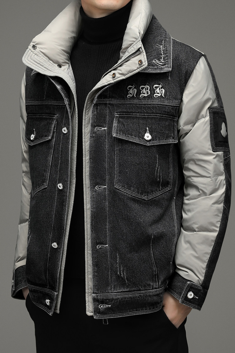 T30737钱塘2020-3冬季羽绒服牛仔面料高品轻奢多口袋流行男生P310,男装羽绒服,钱塘207-3