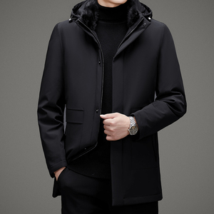 V1003钱塘2020-3冬季羽绒服90白鸭绒连帽男士水貂领休闲外套P350图片