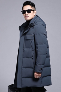 B21159钱塘2020-3冬季羽绒服加厚连帽男士中长款休闲外穿外套P355图片
