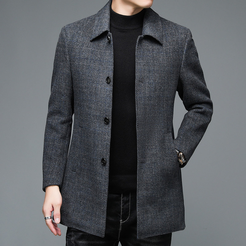 M2287钱塘2020-3冬男士羊毛呢大衣羽绒内胆商务精品休闲加厚P370，男装毛呢大衣，钱塘207-3